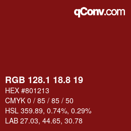 Color code: RGB 128.1 18.8 19 | qconv.com