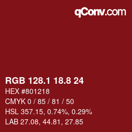 Color code: RGB 128.1 18.8 24 | qconv.com