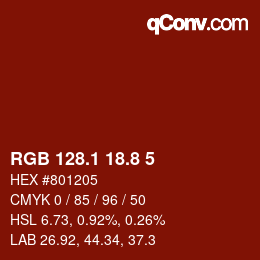 Code couleur: RGB 128.1 18.8 5 | qconv.com