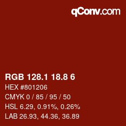 カラーコード: RGB 128.1 18.8 6 | qconv.com