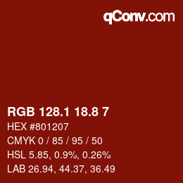 カラーコード: RGB 128.1 18.8 7 | qconv.com