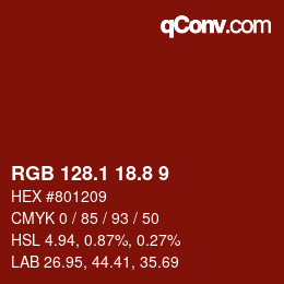 Farbcode: RGB 128.1 18.8 9 | qconv.com