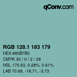 Color code: RGB 128.1 183 179 | qconv.com