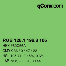 カラーコード: RGB 128.1 198.8 106 | qconv.com