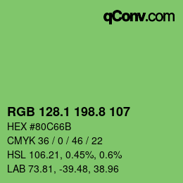 カラーコード: RGB 128.1 198.8 107 | qconv.com