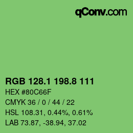 カラーコード: RGB 128.1 198.8 111 | qconv.com