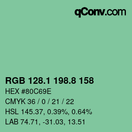 Color code: RGB 128.1 198.8 158 | qconv.com