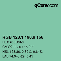Color code: RGB 128.1 198.8 168 | qconv.com