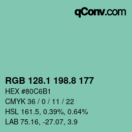 Color code: RGB 128.1 198.8 177 | qconv.com