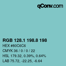 Color code: RGB 128.1 198.8 198 | qconv.com