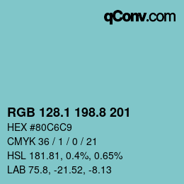 Código de color: RGB 128.1 198.8 201 | qconv.com