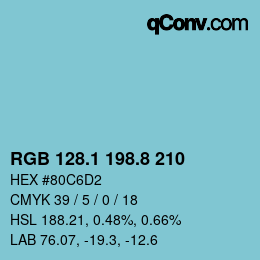 Color code: RGB 128.1 198.8 210 | qconv.com