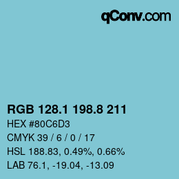 Color code: RGB 128.1 198.8 211 | qconv.com