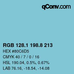 カラーコード: RGB 128.1 198.8 213 | qconv.com