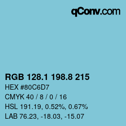 Color code: RGB 128.1 198.8 215 | qconv.com