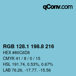 Color code: RGB 128.1 198.8 216 | qconv.com