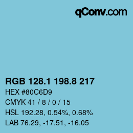 Color code: RGB 128.1 198.8 217 | qconv.com