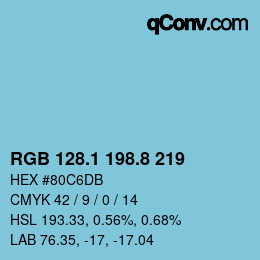 カラーコード: RGB 128.1 198.8 219 | qconv.com