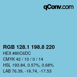Color code: RGB 128.1 198.8 220 | qconv.com