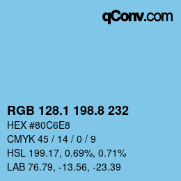 カラーコード: RGB 128.1 198.8 232 | qconv.com