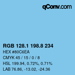 Color code: RGB 128.1 198.8 234 | qconv.com