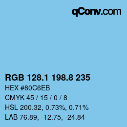 Farbcode: RGB 128.1 198.8 235 | qconv.com