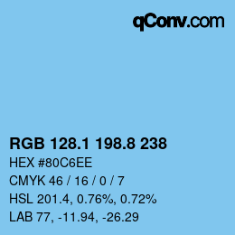 カラーコード: RGB 128.1 198.8 238 | qconv.com