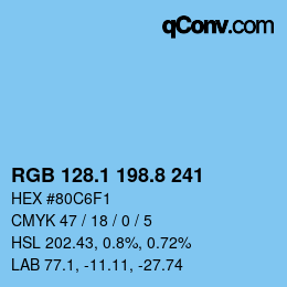 カラーコード: RGB 128.1 198.8 241 | qconv.com