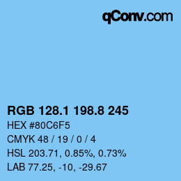 カラーコード: RGB 128.1 198.8 245 | qconv.com