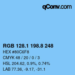 Color code: RGB 128.1 198.8 248 | qconv.com