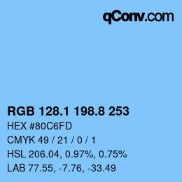 Color code: RGB 128.1 198.8 253 | qconv.com
