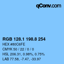 Color code: RGB 128.1 198.8 254 | qconv.com