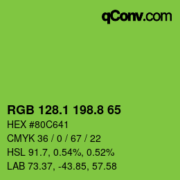 カラーコード: RGB 128.1 198.8 65 | qconv.com