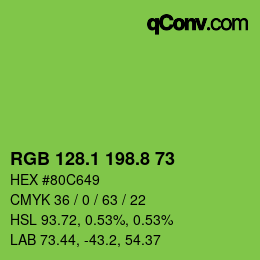 カラーコード: RGB 128.1 198.8 73 | qconv.com
