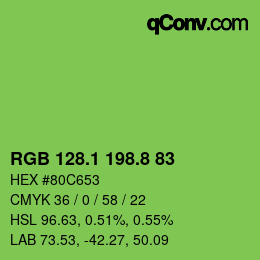 カラーコード: RGB 128.1 198.8 83 | qconv.com
