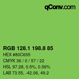 カラーコード: RGB 128.1 198.8 85 | qconv.com