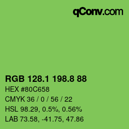 カラーコード: RGB 128.1 198.8 88 | qconv.com