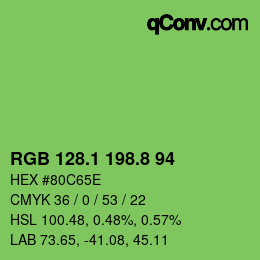 カラーコード: RGB 128.1 198.8 94 | qconv.com