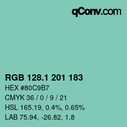 カラーコード: RGB 128.1 201 183 | qconv.com