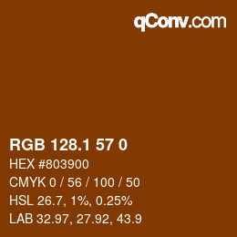 カラーコード: RGB 128.1 57 0 | qconv.com