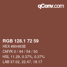 カラーコード: RGB 128.1 72 59 | qconv.com
