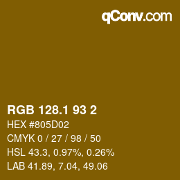 カラーコード: RGB 128.1 93 2 | qconv.com