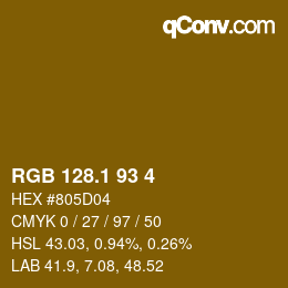 カラーコード: RGB 128.1 93 4 | qconv.com