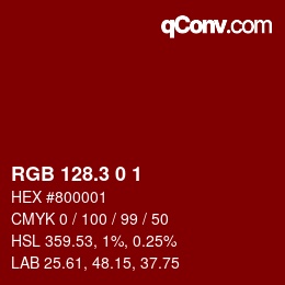 カラーコード: RGB 128.3 0 1 | qconv.com