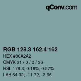 カラーコード: RGB 128.3 162.4 162 | qconv.com