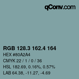 カラーコード: RGB 128.3 162.4 164 | qconv.com