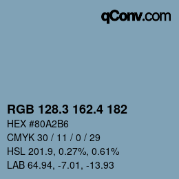 カラーコード: RGB 128.3 162.4 182 | qconv.com