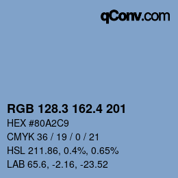 カラーコード: RGB 128.3 162.4 201 | qconv.com