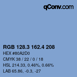 カラーコード: RGB 128.3 162.4 208 | qconv.com