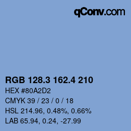 カラーコード: RGB 128.3 162.4 210 | qconv.com